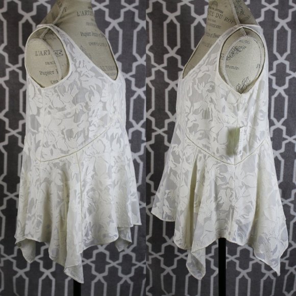 Anthro Vanessa Virginia lace ivory boho top S - Picture 5 of 12